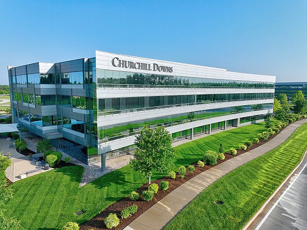 Aerial photo of Churchill Downs building in Kentucky. Real estate photography