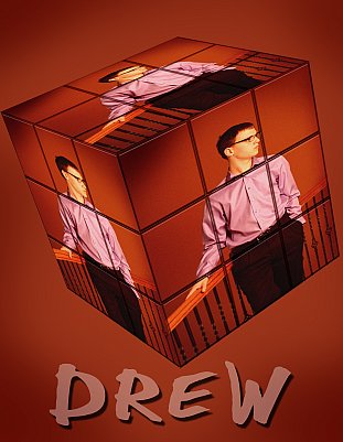 senior photography of louisville kentucky graduate. overlay of teenage boy on to red Rubik's cube